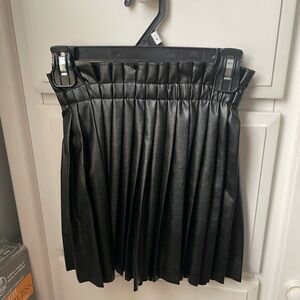 Girls size small black faux leather skirt
